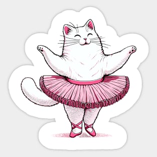 Cute Cat in Tutu Ballet Dancing Funny Ballet Sticker